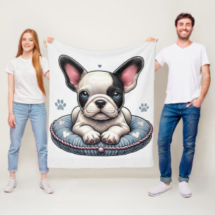 Französischer Bulldog auf einem hochgeachteten Kis Fleecedecke