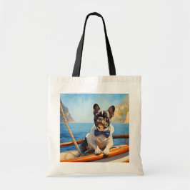 Französischer Bulldog auf einer Yacht Tragetasche