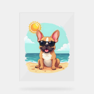 Französischer Bulldog auf Urlaub Acrylschild