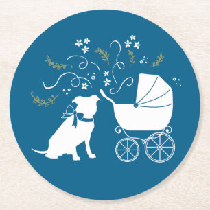 Französischer Bulldog-Babydusche Franziskanerin Bl Runder Pappuntersetzer