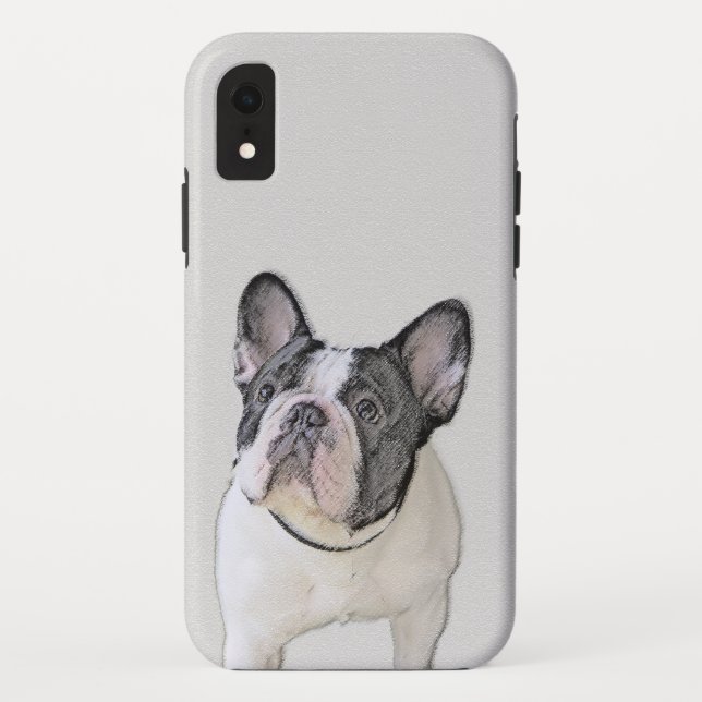 Französischer Bulldog (Brindle Pied) Malerei - Hun Case-Mate iPhone Hülle (Rückseite)