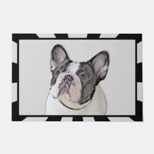 Französischer Bulldog (Brindle Pied) Malerei - Hun Fußmatte
