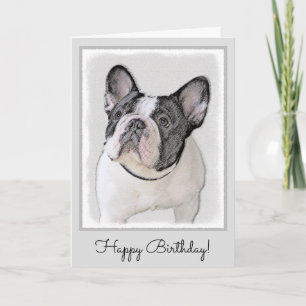 Französischer Bulldog (Brindle Pied) Malerei - Hun Karte