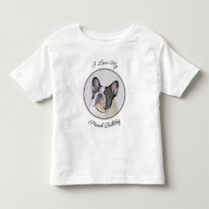 Französischer Bulldog (Brindle Pied) Malerei - Hun Kleinkind T-shirt