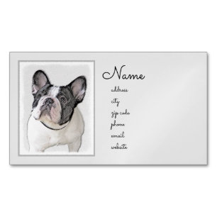 Französischer Bulldog (Brindle Pied) Malerei - Hun Magnetische Visitenkarte