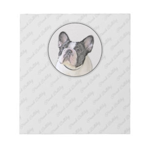 Französischer Bulldog (Brindle Pied) Malerei - Hun Notizblock