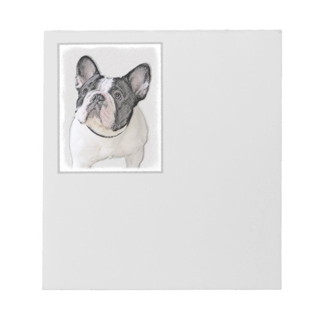 Französischer Bulldog (Brindle Pied) Malerei - Hun Notizblock (Vorderseite)