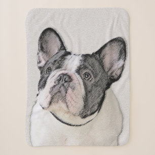 Französischer Bulldog (Brindle Pied) Malerei - Hun Sherpadecke
