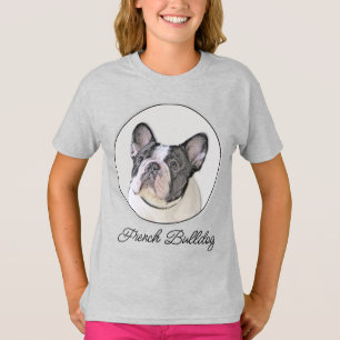 Französischer Bulldog (Brindle Pied) Malerei - Hun T-Shirt