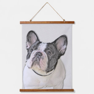 Französischer Bulldog (Brindle Pied) Malerei - Hun Wandteppich Mit Holzrahmen