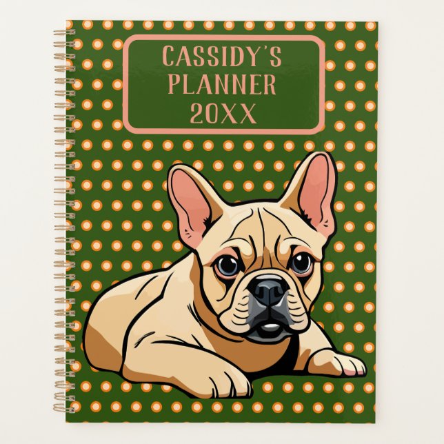 Französischer Bulldog bunt modern Planer (Vorderseite)
