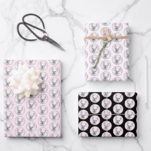 Französischer Bulldog (Cream/White) Malerei - Hun Geschenkpapier Set