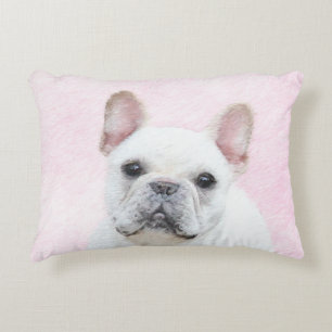 Französischer Bulldog (Cream/White) Malerei - Hund Dekokissen