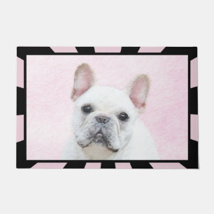 Französischer Bulldog (Cream/White) Malerei - Hund Fußmatte