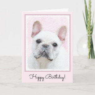 Französischer Bulldog (Cream/White) Malerei - Hund Karte