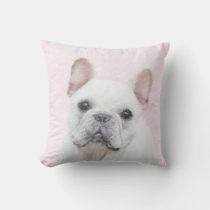 Französischer Bulldog (Cream/White) Malerei - Hund Kissen