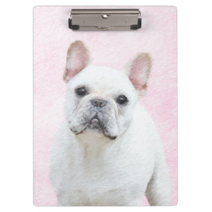 Französischer Bulldog (Cream/White) Malerei - Hund Klemmbrett