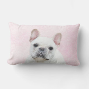 Französischer Bulldog (Cream/White) Malerei - Hund Lendenkissen
