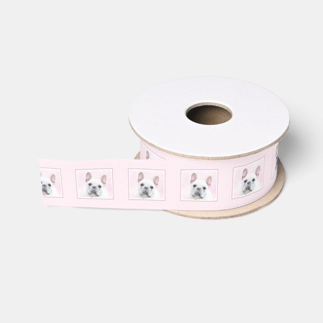 Französischer Bulldog (Cream/White) Malerei - Hund Ripsband (Spule)