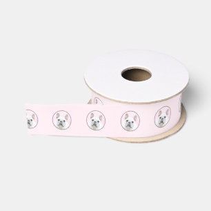 Französischer Bulldog (Cream/White) Malerei - Hund Ripsband