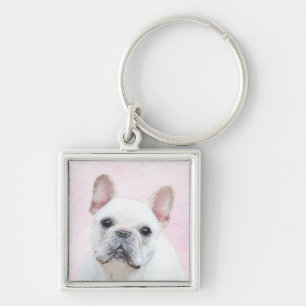 Französischer Bulldog (Cream/White) Malerei - Hund Schlüsselanhänger