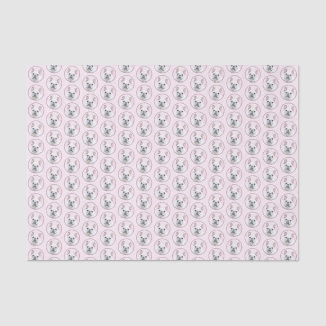 Französischer Bulldog (Cream/White) Malerei - Hund Seidenpapier (Vorderseite)