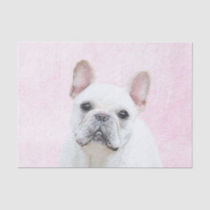 Französischer Bulldog (Cream/White) Malerei - Hund Seidenpapier