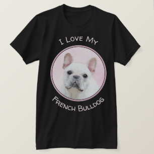 Französischer Bulldog (Cream/White) Malerei - Hund T-Shirt