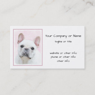 Französischer Bulldog (Cream/White) Malerei - Hund Visitenkarte