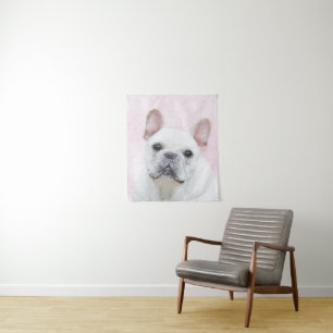 Französischer Bulldog (Cream/White) Malerei - Hund Wandteppich