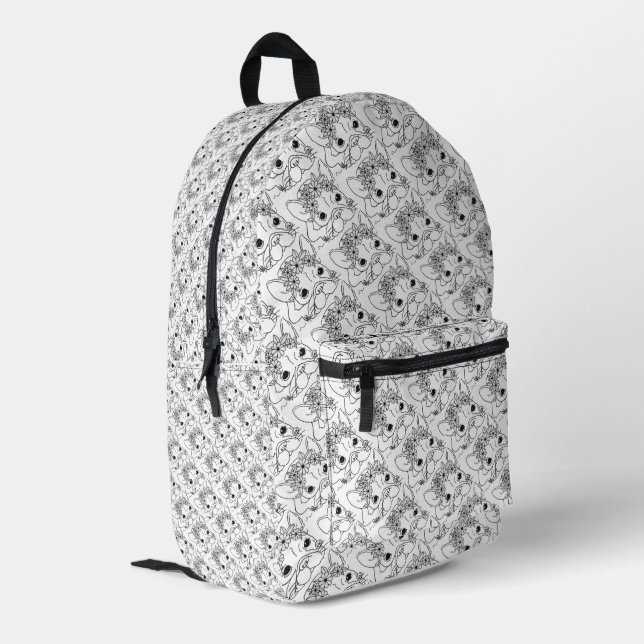 FRANZÖSISCHER BULLDOG Custom ZWEI KAMMER LAPTOP BA Bedruckter Rucksack (Rückseitige Ecke links)