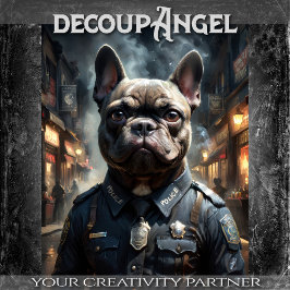 Französischer Bulldog - Decoupage - Seidenpapier