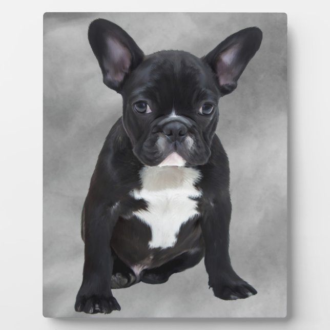 Französischer Bulldog, der Aquarellfarben-Ölgemäld Fotoplatte (Vorderseite)