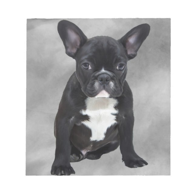 Französischer Bulldog, der Aquarellfarben-Ölgemäld Notizblock (Vorderseite)