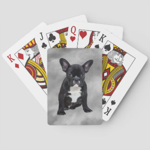 Französischer Bulldog, der Aquarellfarben-Ölgemäld Spielkarten