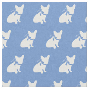 Französischer Bulldog Dog Frenchy Light Blue Stoff