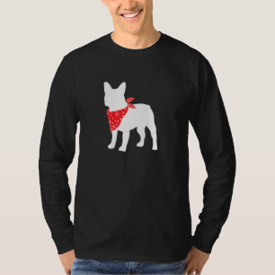 Französischer Bulldog Dog Wearing Red Bandana T-Shirt