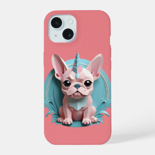 Französischer Bulldog Einhorn Pastel Papier schnei iPhone 15 Hülle