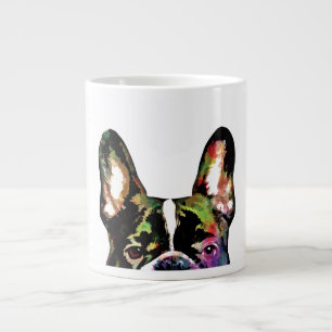 Französischer Bulldog-Flüchtige Blick-A-Boo-Wass Jumbo-Tasse
