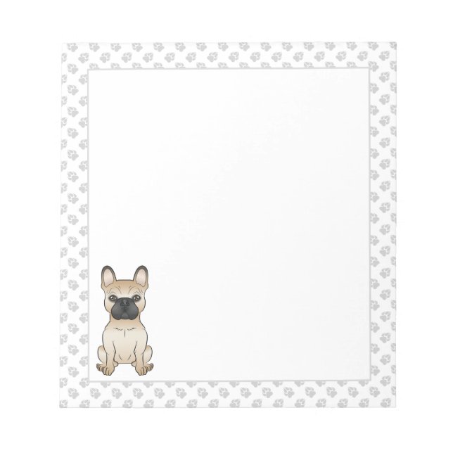 Französischer Bulldog / französischer Cartoon Dog  Notizblock (Vorderseite)