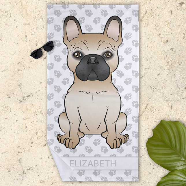 Französischer Bulldog / französischer Cartoon Dog  Strandtuch (Von Creator hochgeladen)