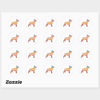 Französischer Bulldog Frenchie Hunde Premium Runder Aufkleber