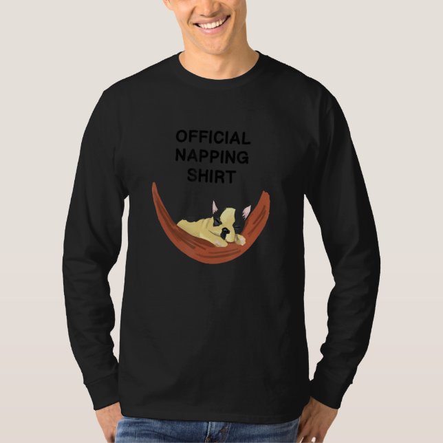 Französischer Bulldog-Frenchie-Schlaf in Hammock T-Shirt (Vorderseite)