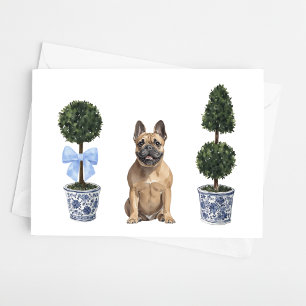 Französischer Bulldog Frenchie Welppy Doppy Waterc Karte