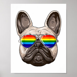 Französischer Bulldog-Gay Pride-Flag LGBT Rainbow  Poster