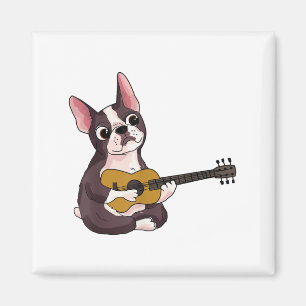 Französischer Bulldog Gitarre spielen Funny Guitar Magnet