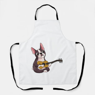 Französischer Bulldog Gitarre spielen Funny Guitar Schürze