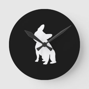 Französischer Bulldog Head Tilt Apparel, französ Runde Wanduhr