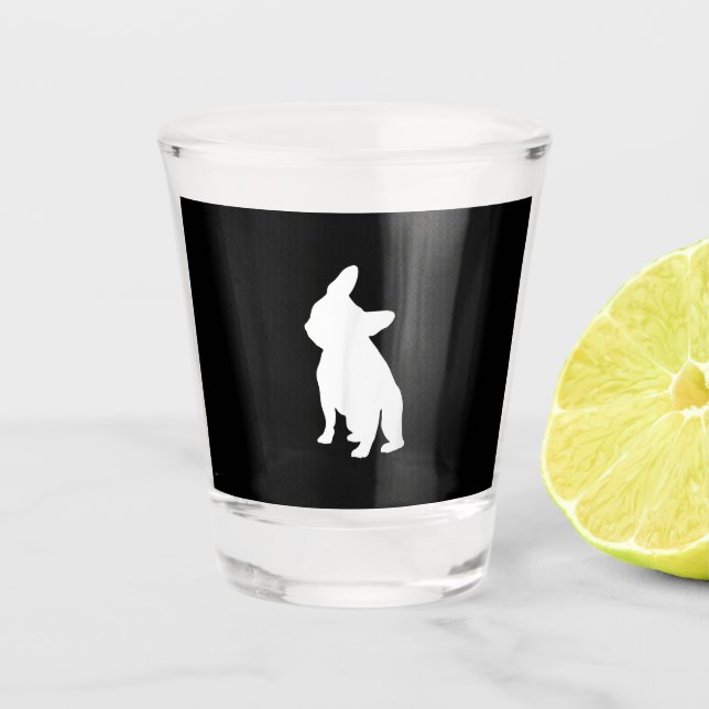 Französischer Bulldog Head Tilt Apparel, französis Schnapsglas (Vorderseite)