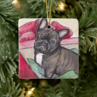 Französischer Bulldog heute Hund Art Ornament